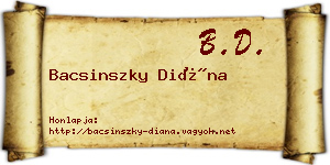 Bacsinszky Diána névjegykártya